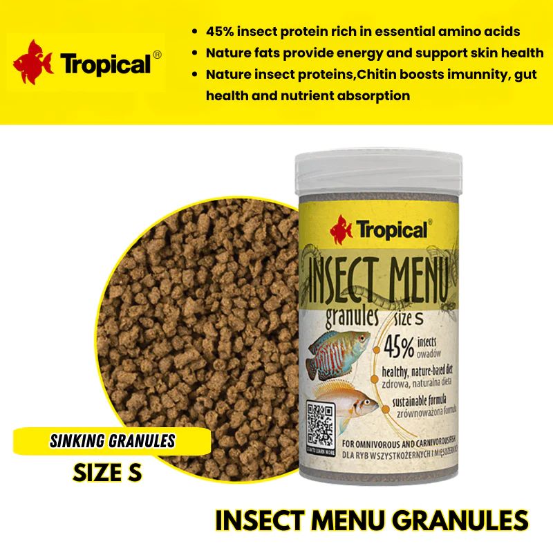 Tropical Insect Menu Granules Size S (insect diet)