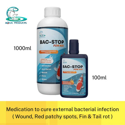 CZ Aqua Bac stop 100ml/1000ml (Medicine cure bacterial infection wound rot for koi)