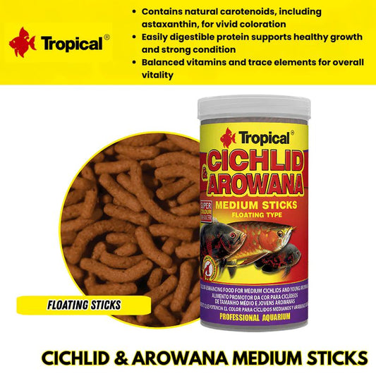 Tropical Cichlid & Arowana Medium Sticks (colour enhancing)