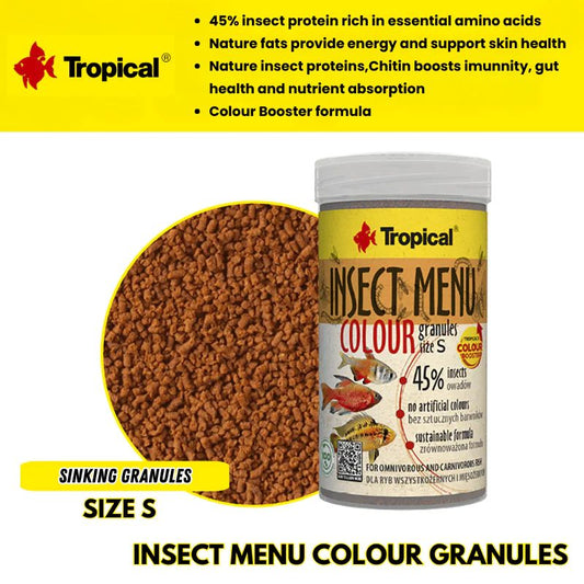 Tropical Insect Menu Colour Granules Size S (insect diet with colour boost)