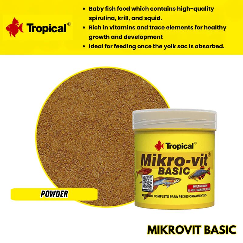 Tropical Mikrovit Basic (baby powder food) – Wildboar Fishroom